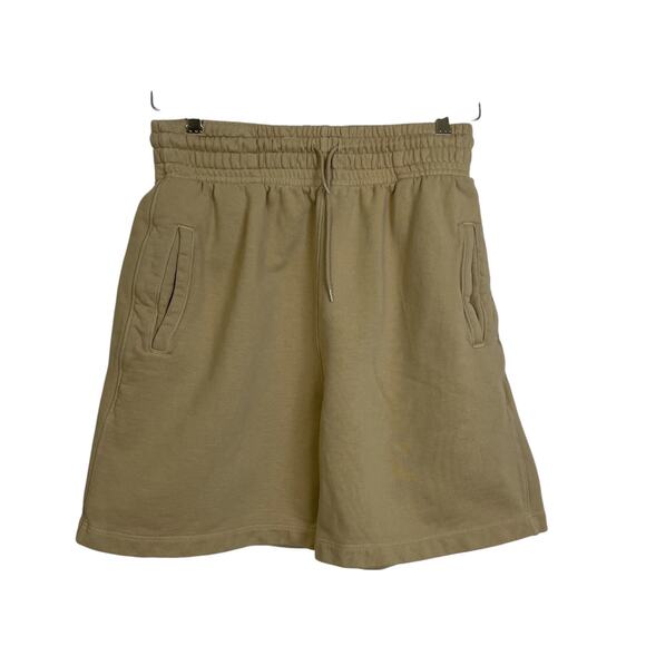 Agolde Boxing Fleece Shorts Womens Medium Tan Fleece Pull On Athleisure Lounge - Picture 1 of 9